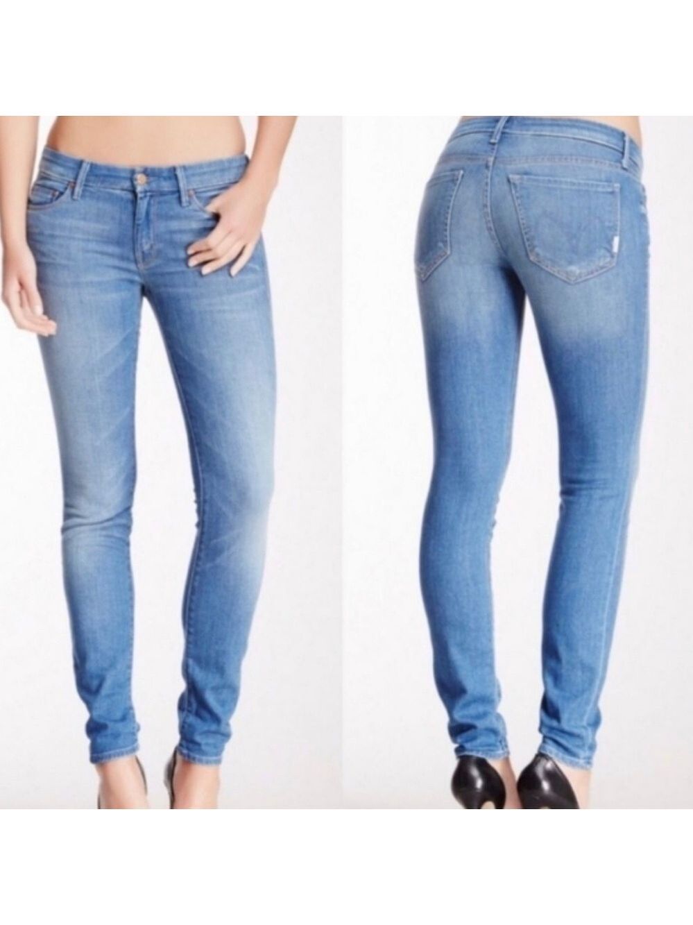 Mother The Looker Crop Rancho Diablo Blue Jeans Size 24
